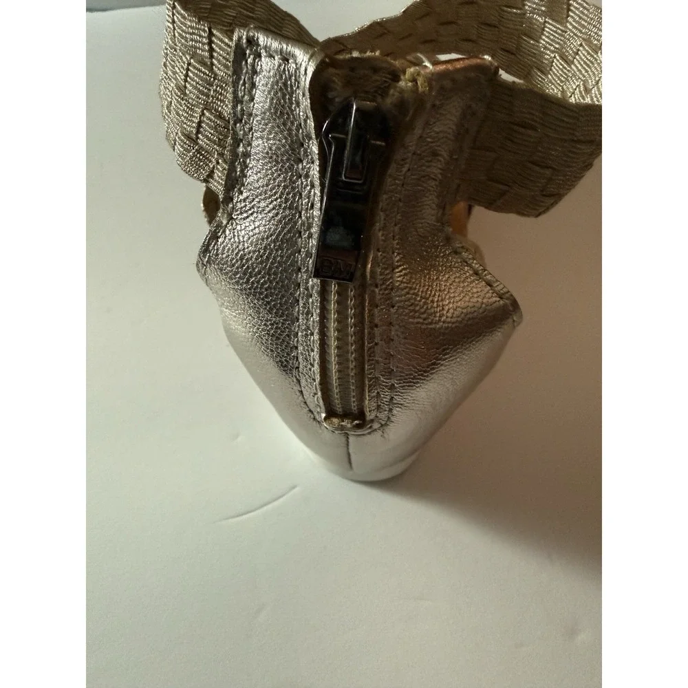 Bernie‎ Mev Sandal Honesty Light Gold Fabric Memory Foam Womens 38 Size 7 New